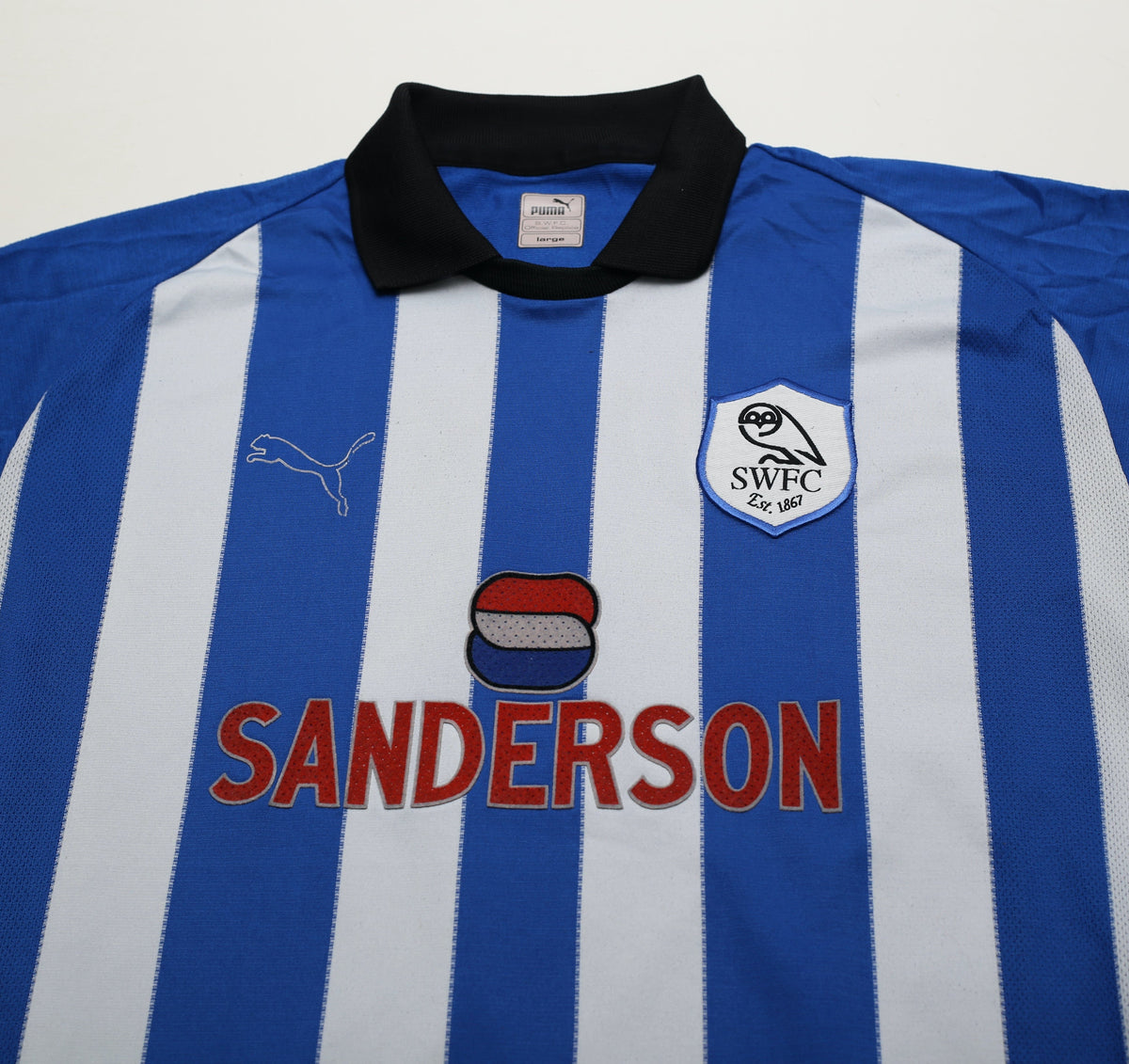 1999/00 CARBONE #8 Sheffield Wednesday Vintage PUMA Home Football Shirt (L)