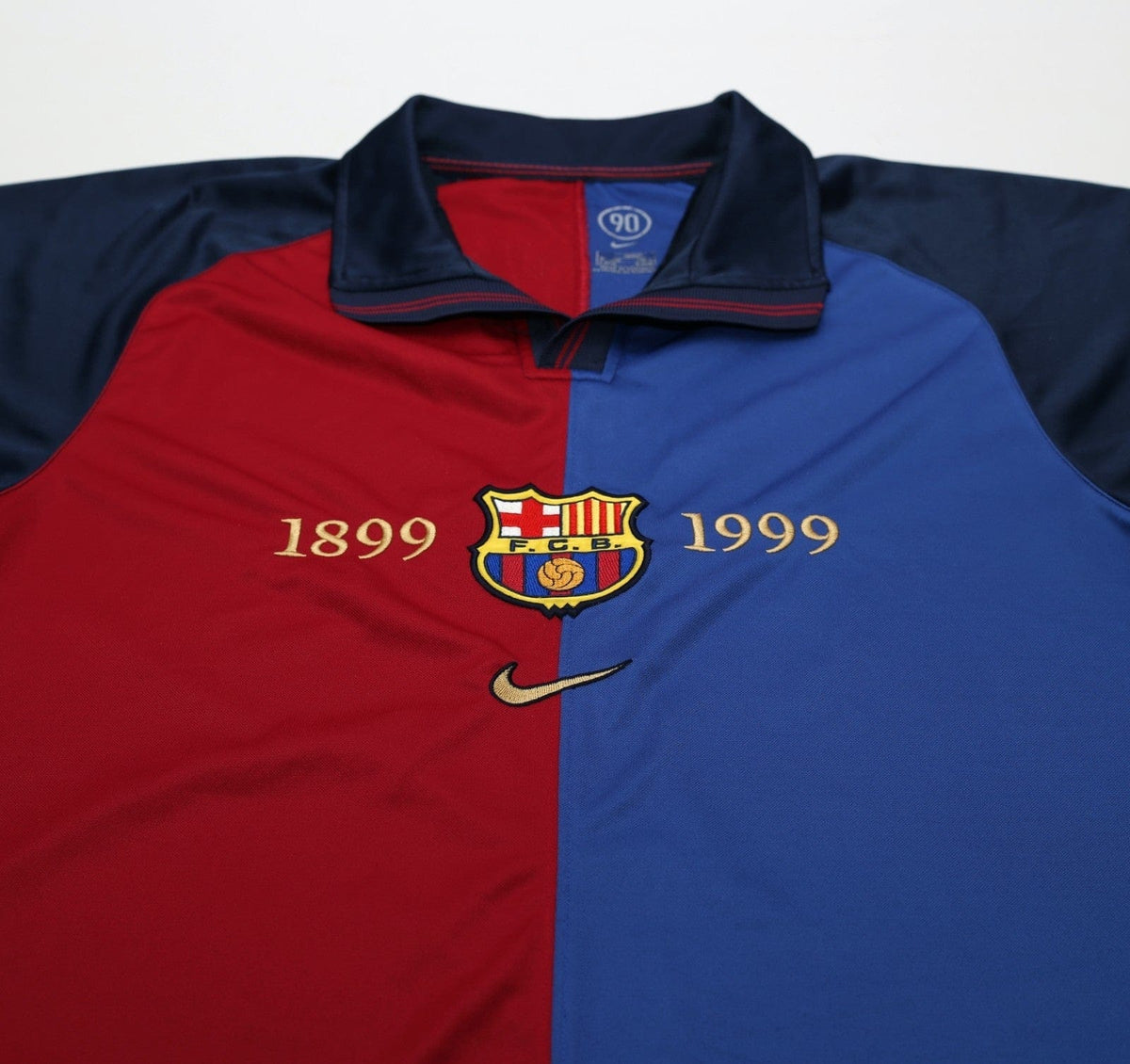 1999/00 FIGO #7 Barcelona Vintage Nike Centenary Home Football Shirt (S)