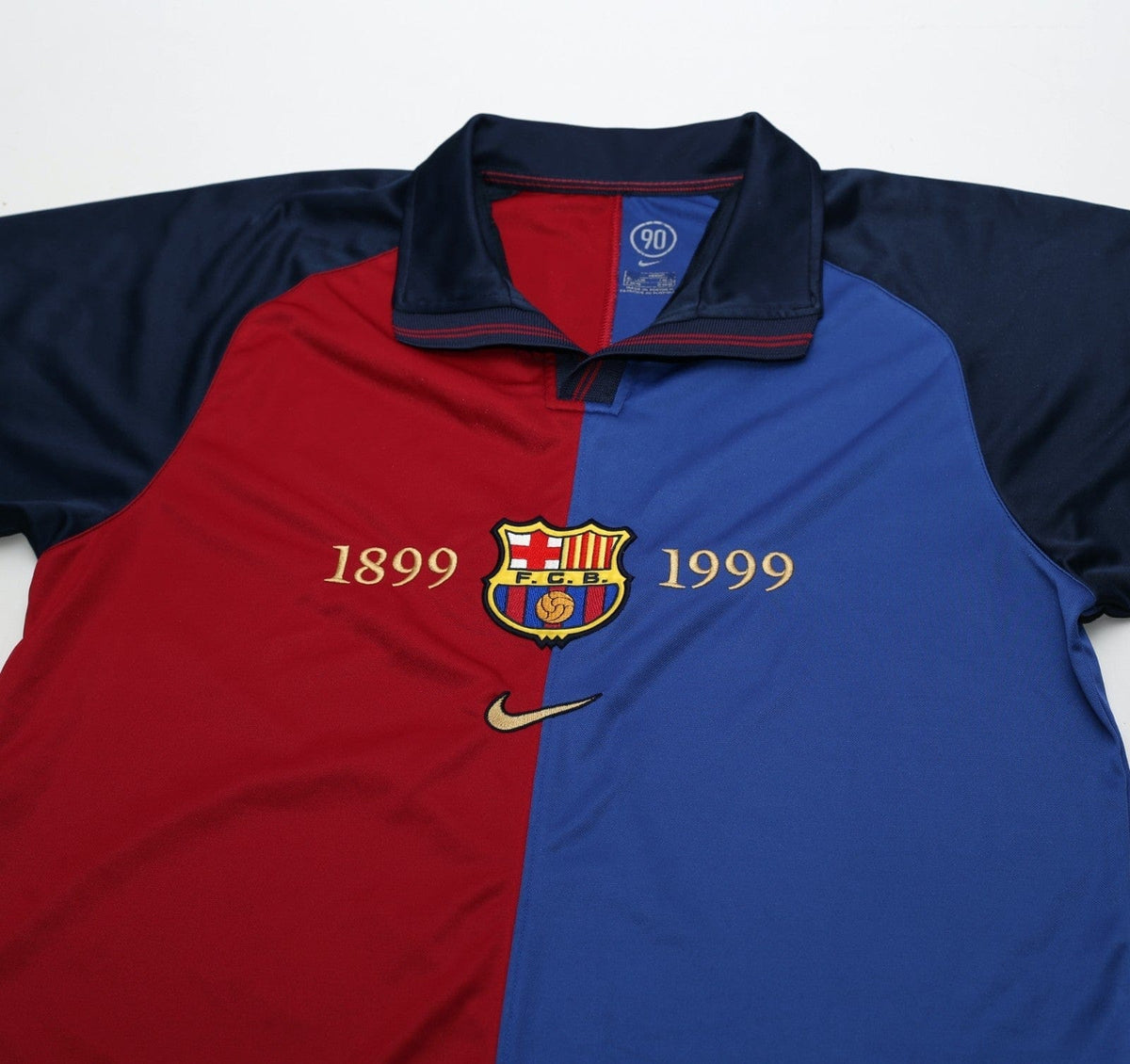1999/00 FIGO #7 Barcelona Vintage Nike Centenary Home Football Shirt (S)
