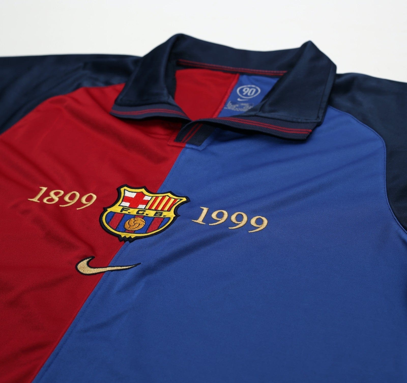 1999/00 FIGO #7 Barcelona Vintage Nike Centenary Home Football Shirt (S)