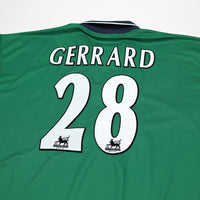 1999/00 Gerrard #28 Liverpool Vintage Reebok Away Football Shirt (46/48) XXL