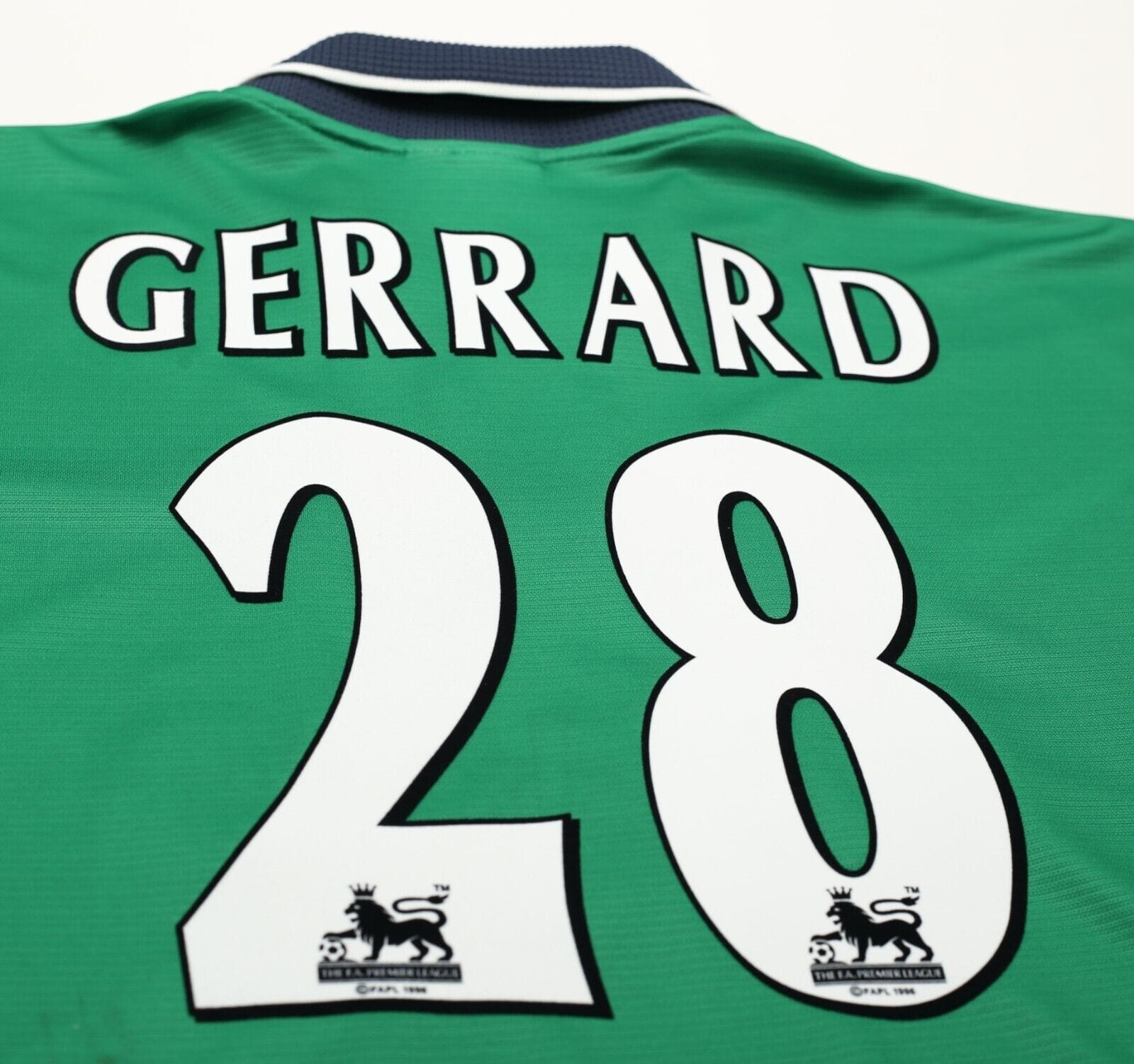 1999/00 GERRARD #28 Liverpool Vintage Reebok Away Football Shirt Jersey (L/XL)