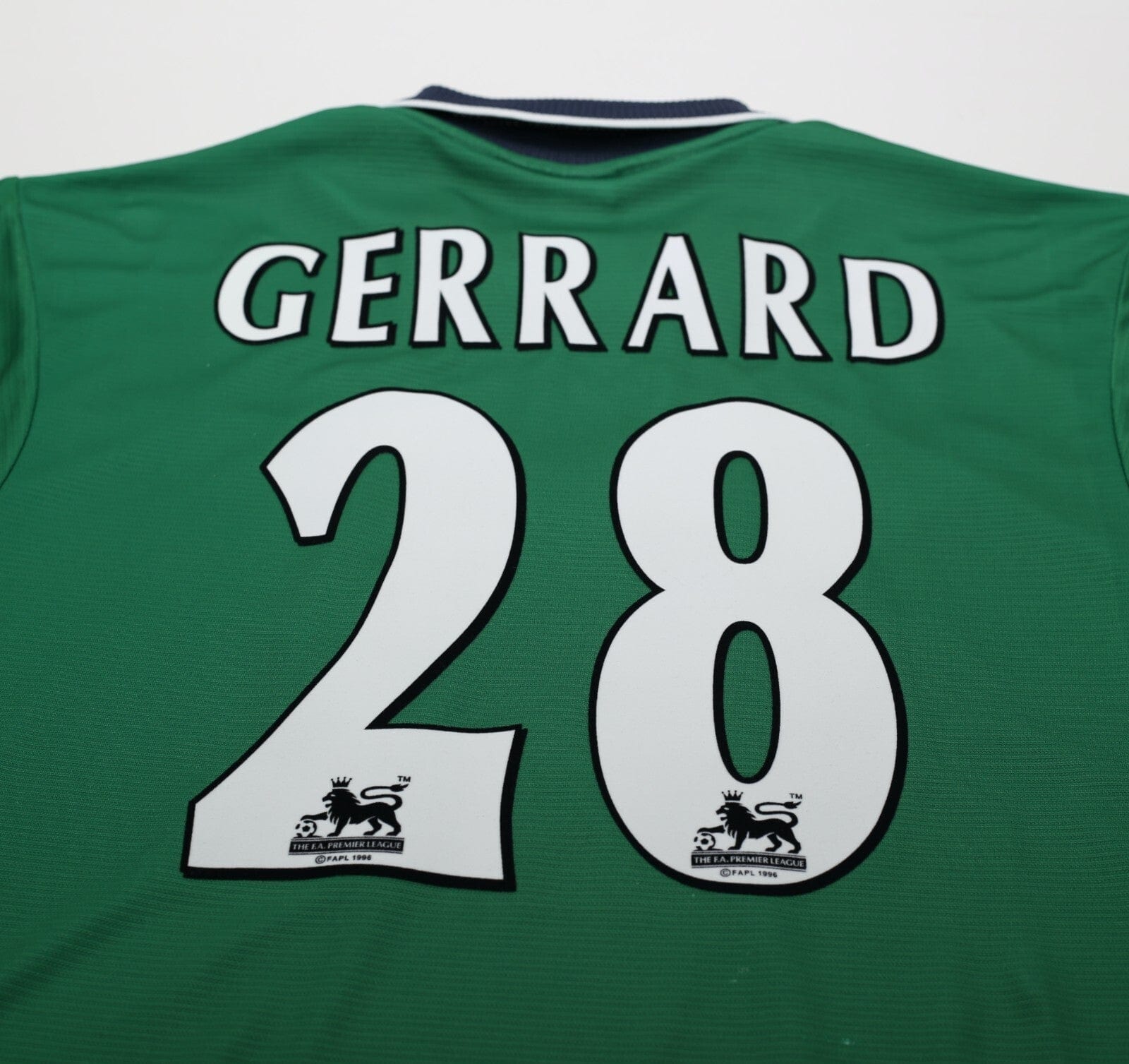 1999/00 GERRARD #28 Liverpool Vintage Reebok Away Football Shirt (S) 34/36