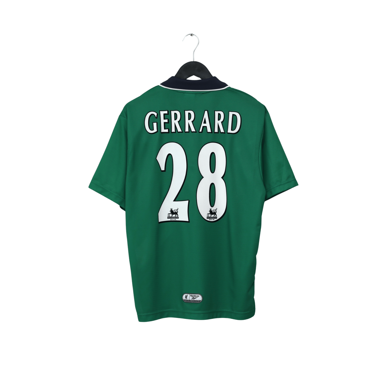 1999/00 Gerrard #28 Liverpool Vintage Reebok Away Football Shirt