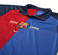 1999/00 GUARDIOLA #4 Barcelona Vintage Nike Centenary Home Football Shirt (L)