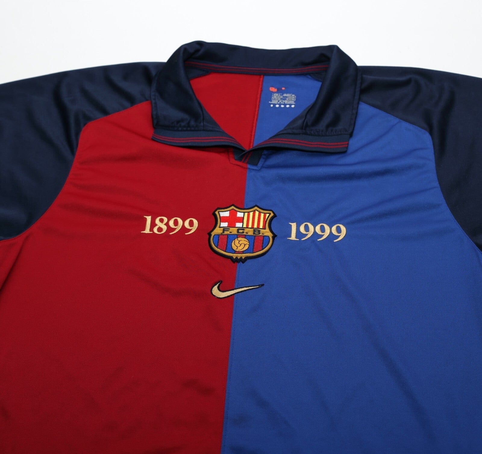 1999/00 GUARDIOLA #4 Barcelona Vintage Nike Centenary Home Football Shirt (L)