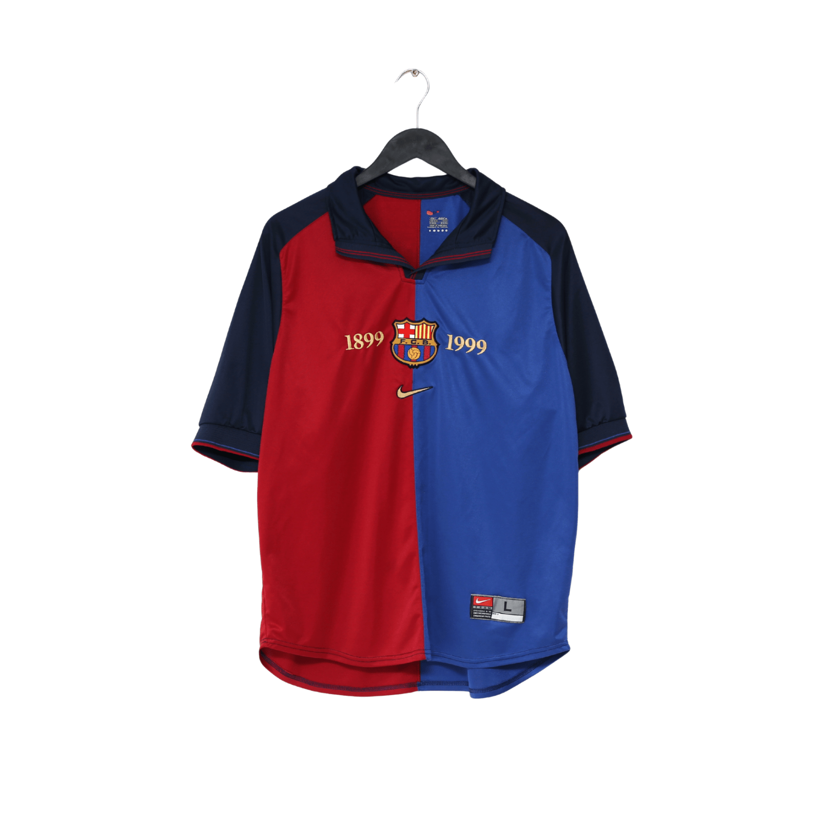 1999/00 GUARDIOLA #4 Barcelona Vintage Nike Centenary Home Football Shirt (L)
