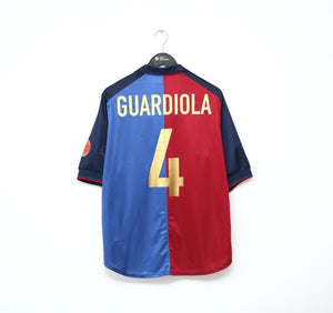 1999/00 GUARDIOLA #4 Barcelona Vintage Nike Centenary Home Football Shirt (L)