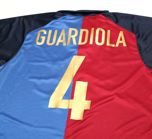 1999/00 GUARDIOLA #4 Barcelona Vintage Nike Centenary Home Football Shirt (L)