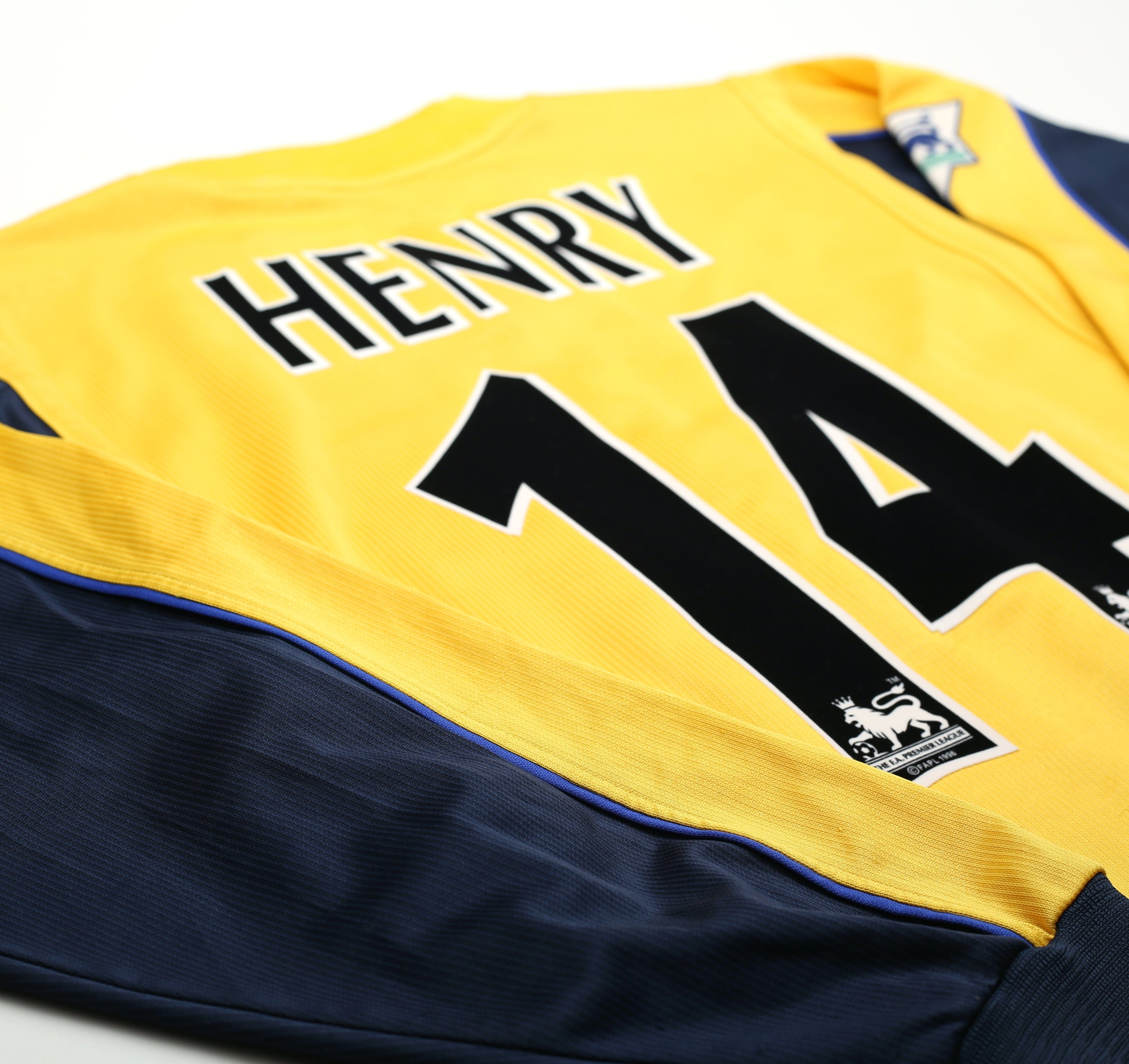 1999/00 HENRY #14 Arsenal Vintage Nike L/S Away Football Shirt (S)