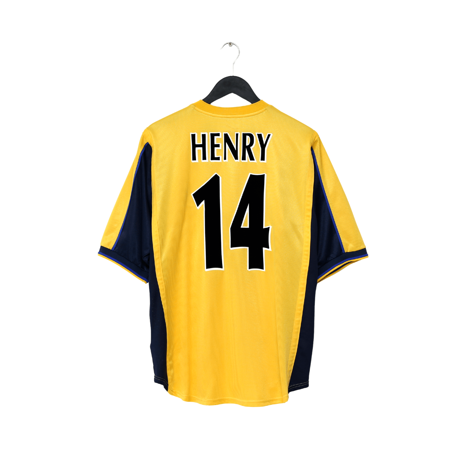 1999/00 HENRY #14 Arsenal Vintage Nike UEFA Cup Away Football Shirt Jersey (L)