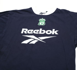 1999/00 LIVERPOOL Vintage Reebok Cotton Football Training Top T Shirt (S/M) Tee