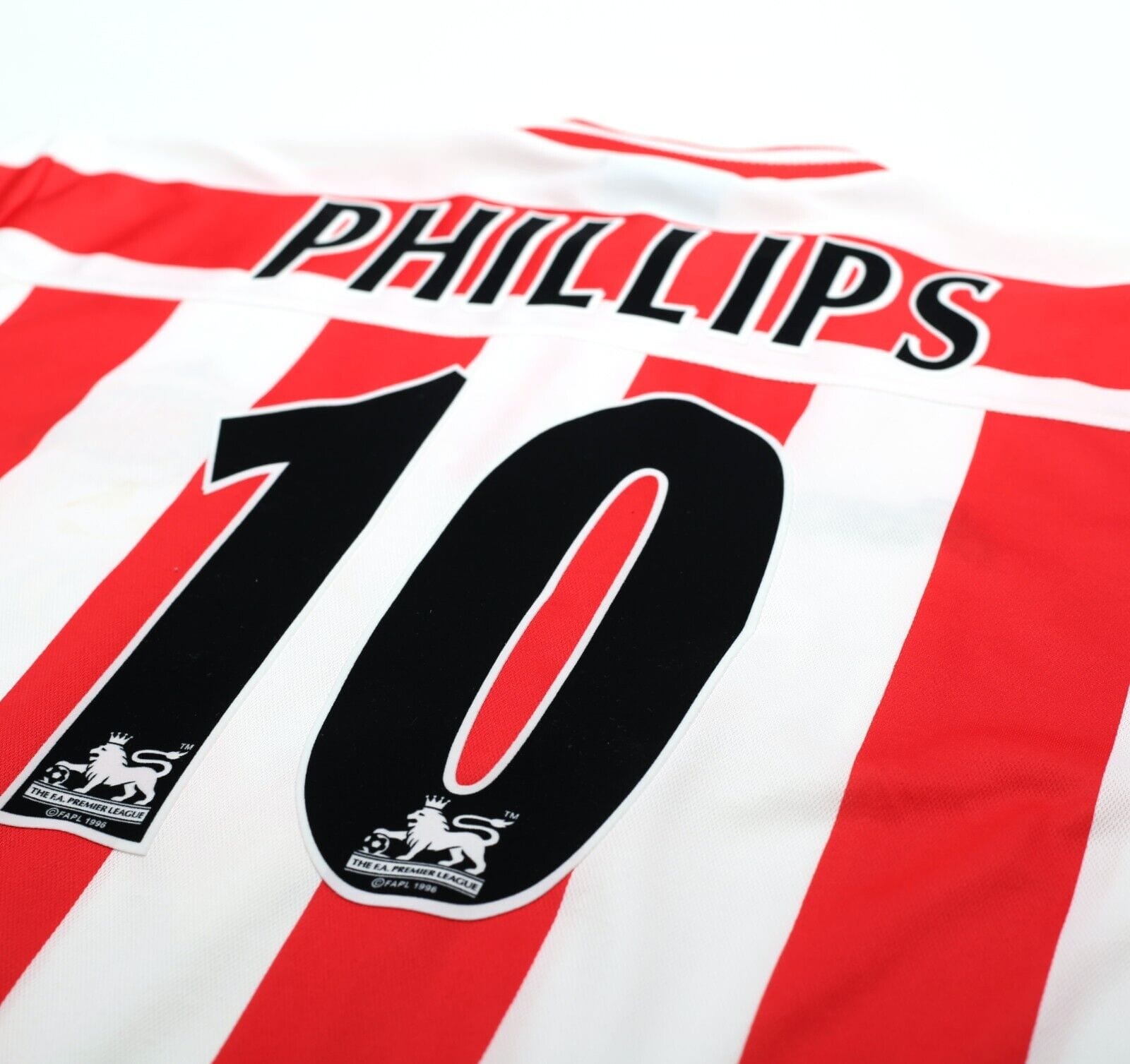 1999/00 PHILLIPS #10 Sunderland Vintage Asics Home Football Shirt (L)