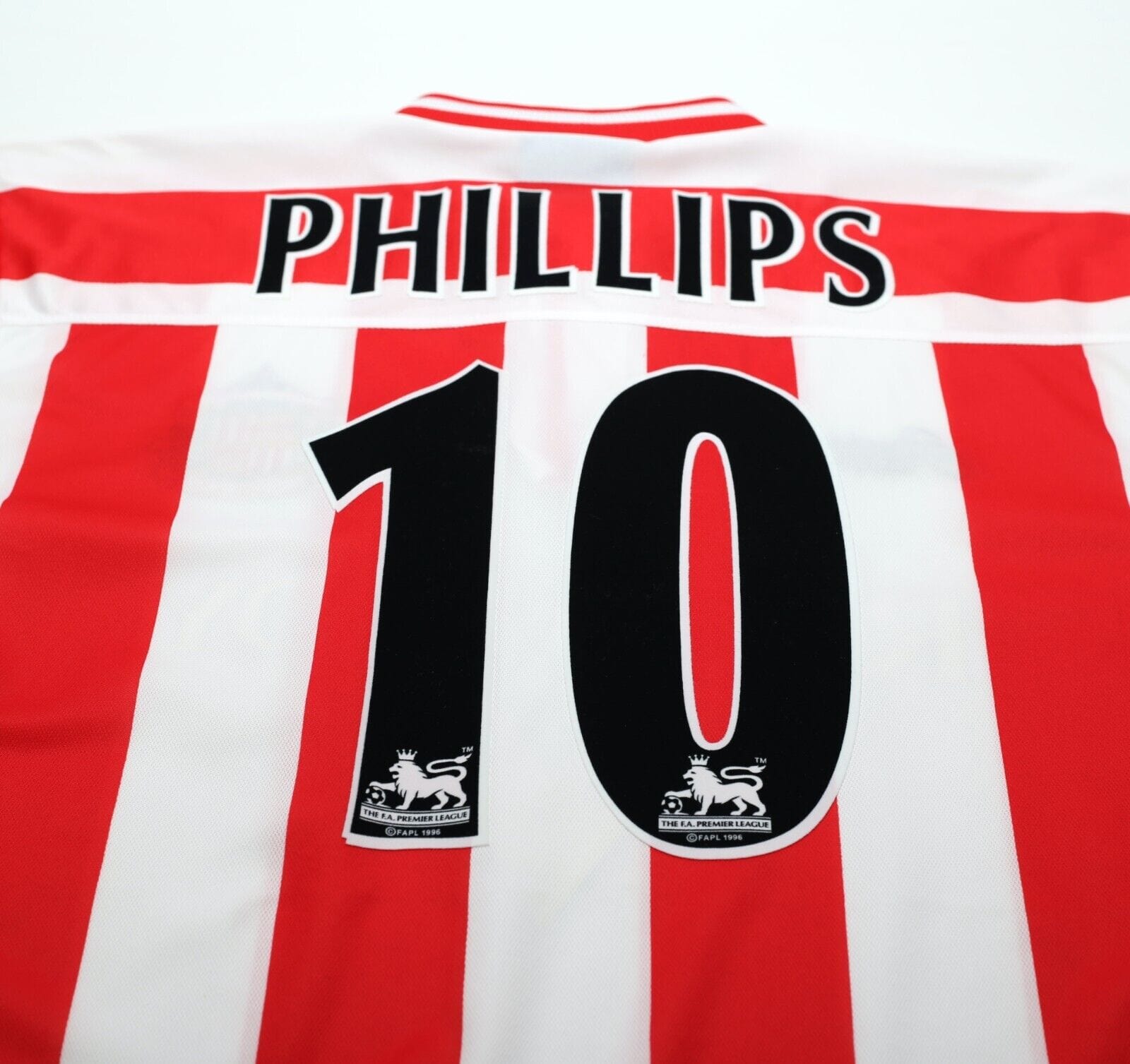 1999/00 PHILLIPS #10 Sunderland Vintage Asics Home Football Shirt (L)