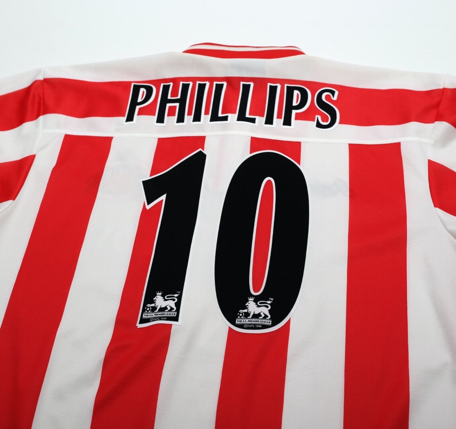 1999/00 PHILLIPS #10 Sunderland Vintage Asics Home Football Shirt (L)