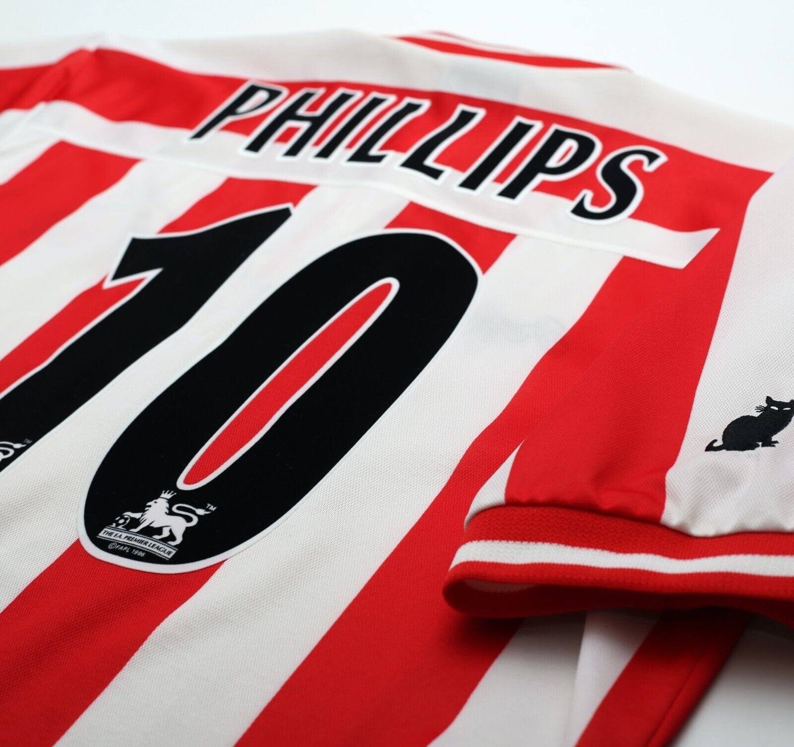 1999/00 PHILLIPS #10 Sunderland Vintage Asics Home Football Shirt (L)