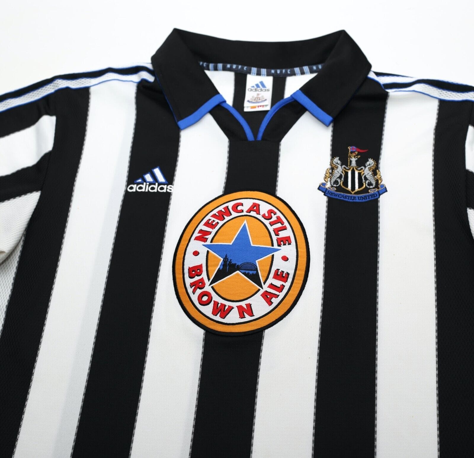 1999/00 SHEARER #9 Newcastle United Vintage adidas Home Football Shirt (L)