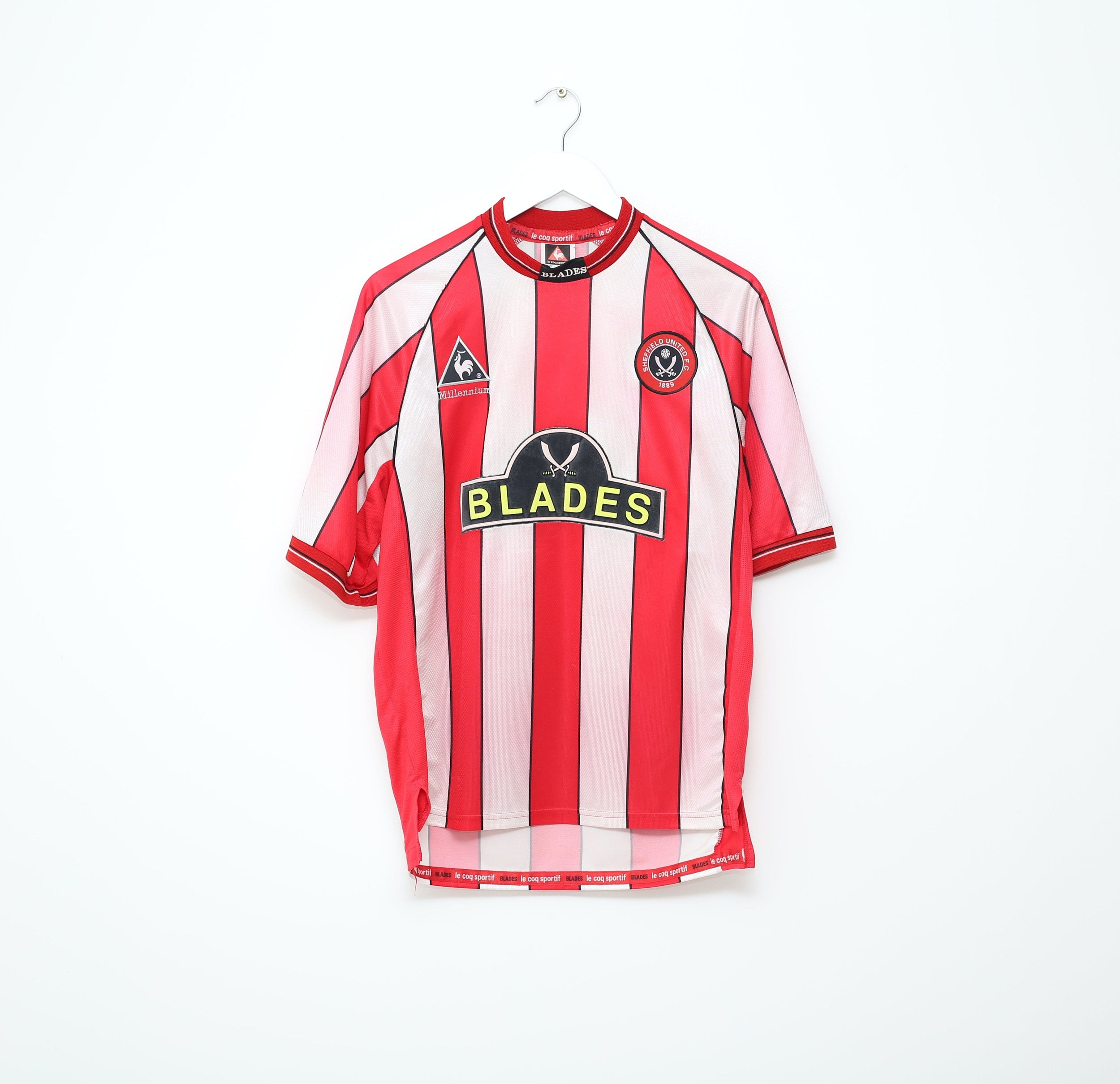 1999/00 SHEFFIELD UNITED Vintage le coq sportif Football Home