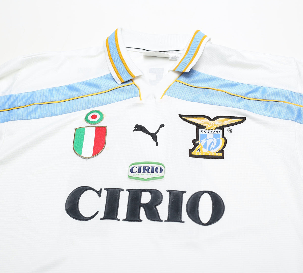 1999/00 SIMEONE #14 Lazio Vintage PUMA Centenary Home Football Shirt (L)