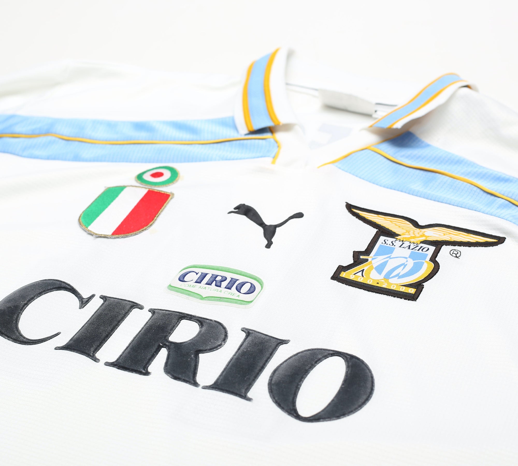 1999/00 SIMEONE #14 Lazio Vintage PUMA Centenary Home Football Shirt (L)