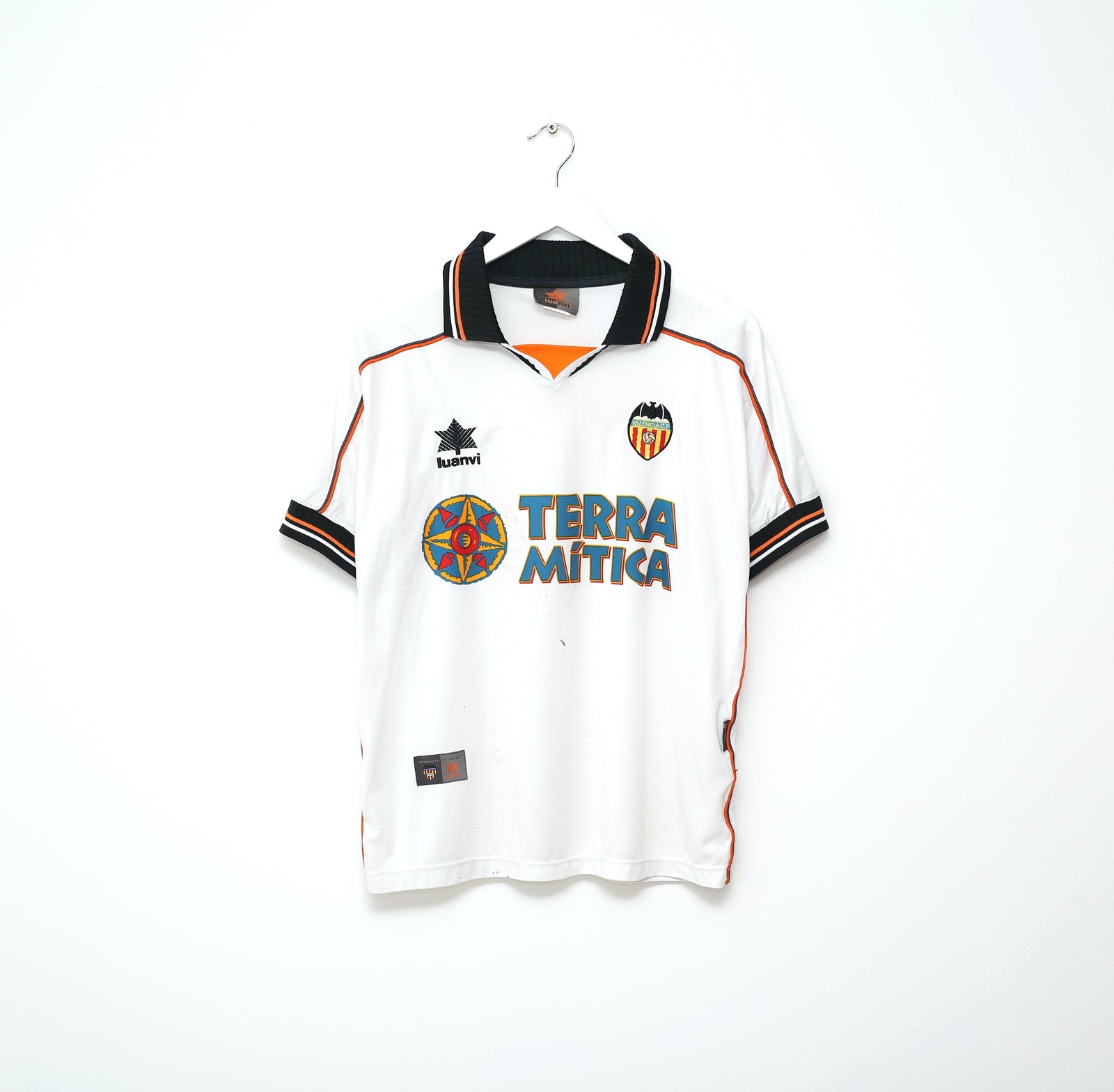 1999/00 VALENCIA Vintage Luanvi Home Football Shirt Jersey (S/M)