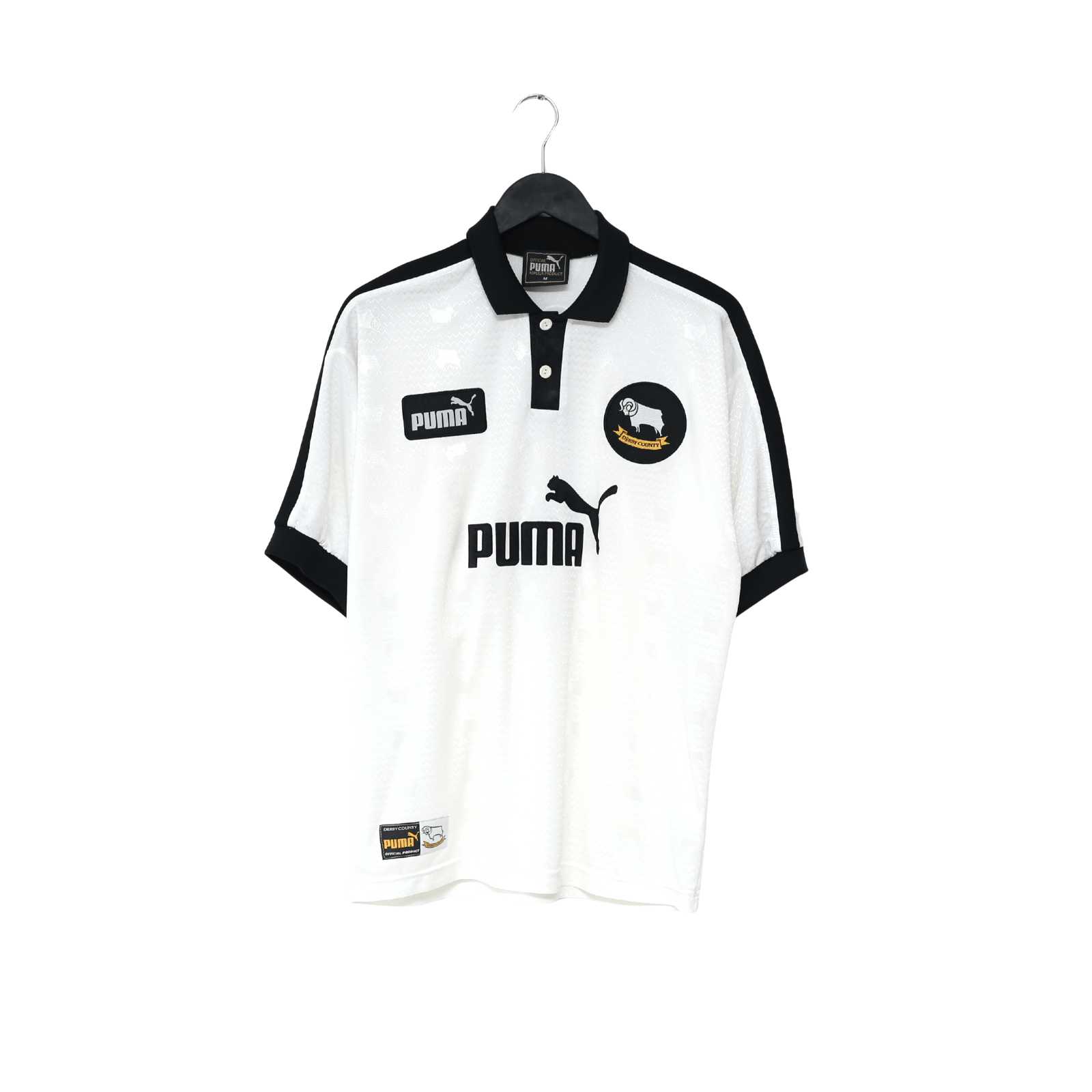 1999/00 WANCHOPE #9 Derby County Vintage PUMA Home Football Shirt (M)