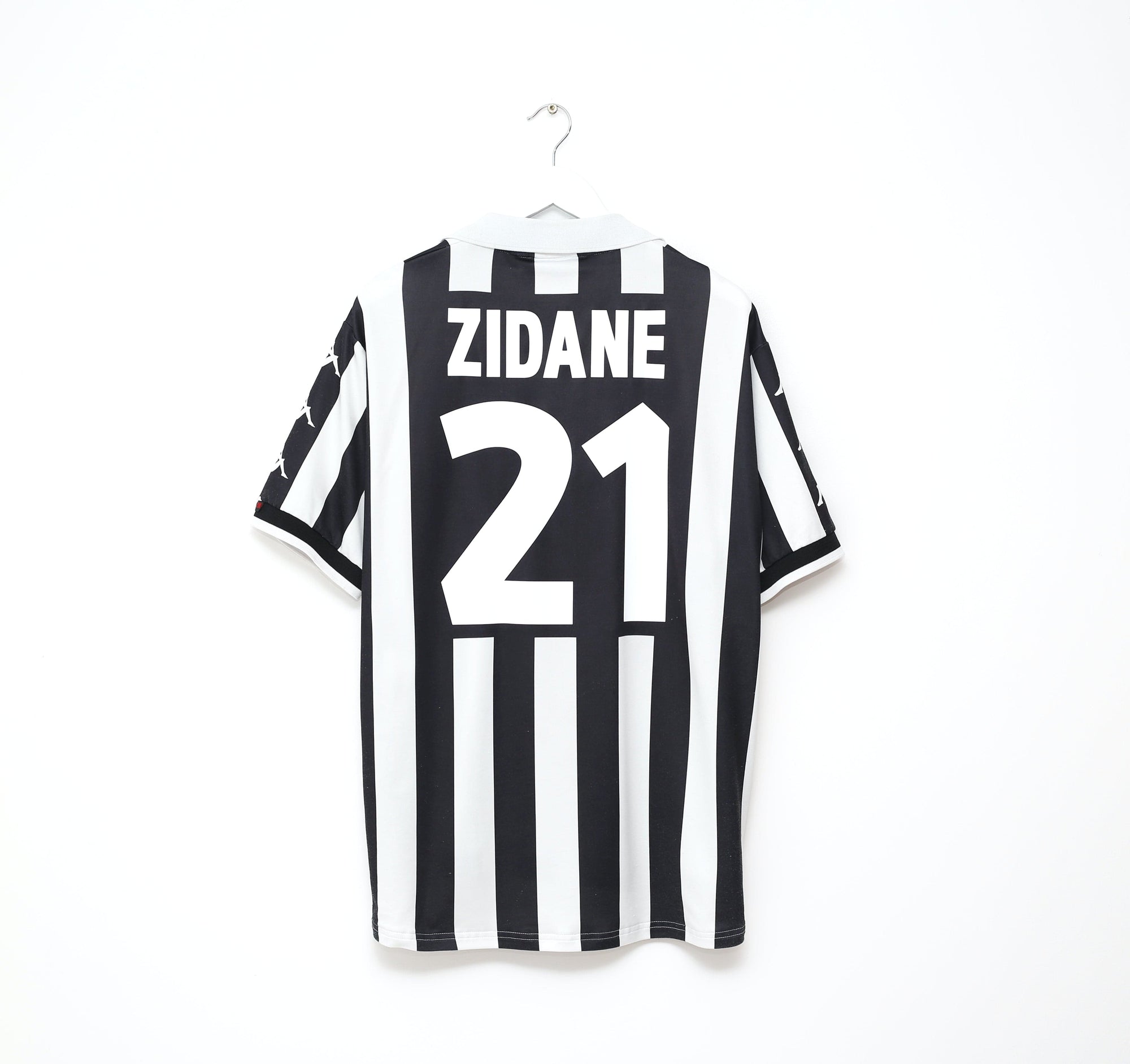 1999/00 ZIDANE #21 Juventus Vintage Kappa Home Football Shirt Jersey (XL)