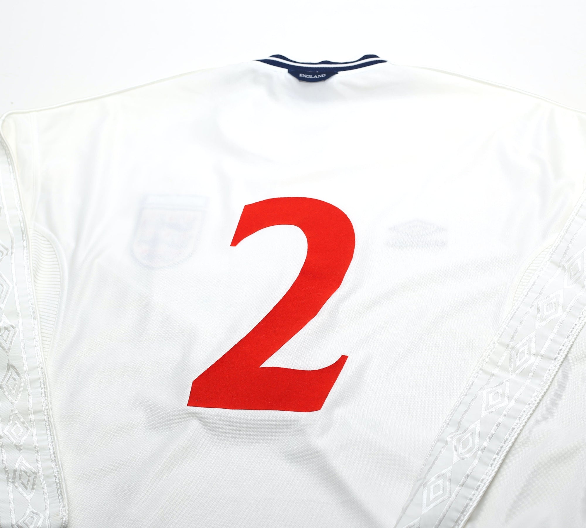 1999/01 #2 ENGLAND Vintage Umbro Long Sleeve Home Football Shirt (L) Euro 2000