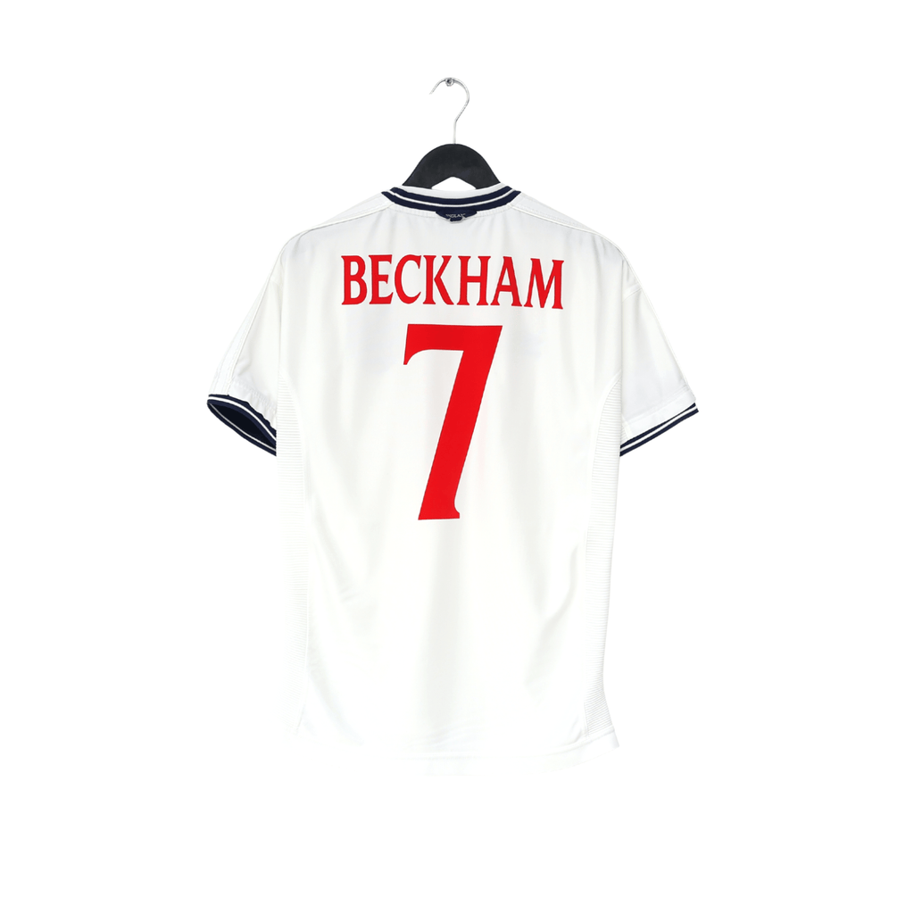 1999/01 BECKHAM #7 England Vintage Umbro Home Football Shirt (M) Euro 2000