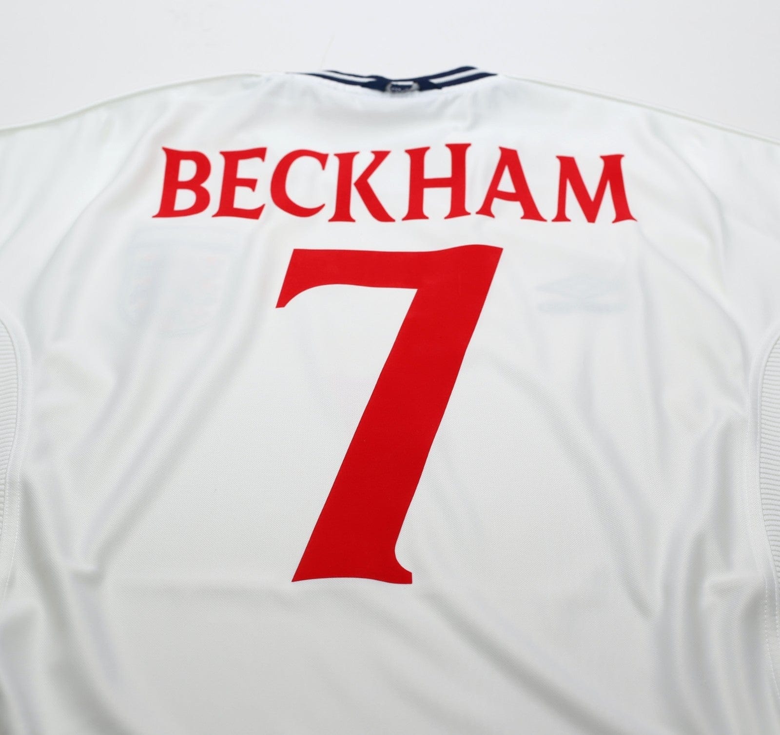 1999/01 BECKHAM #7 England Vintage Umbro Home Football Shirt (M) Euro 2000