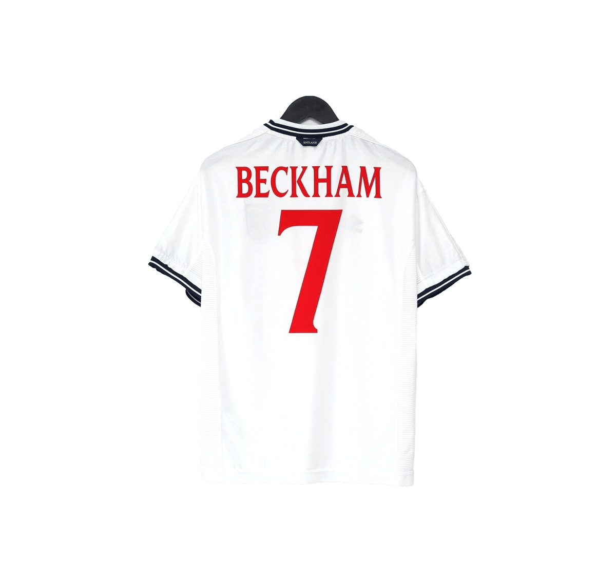 1999/01 BECKHAM #7 England Vintage Umbro Home Football Shirt (M) Euro 2000