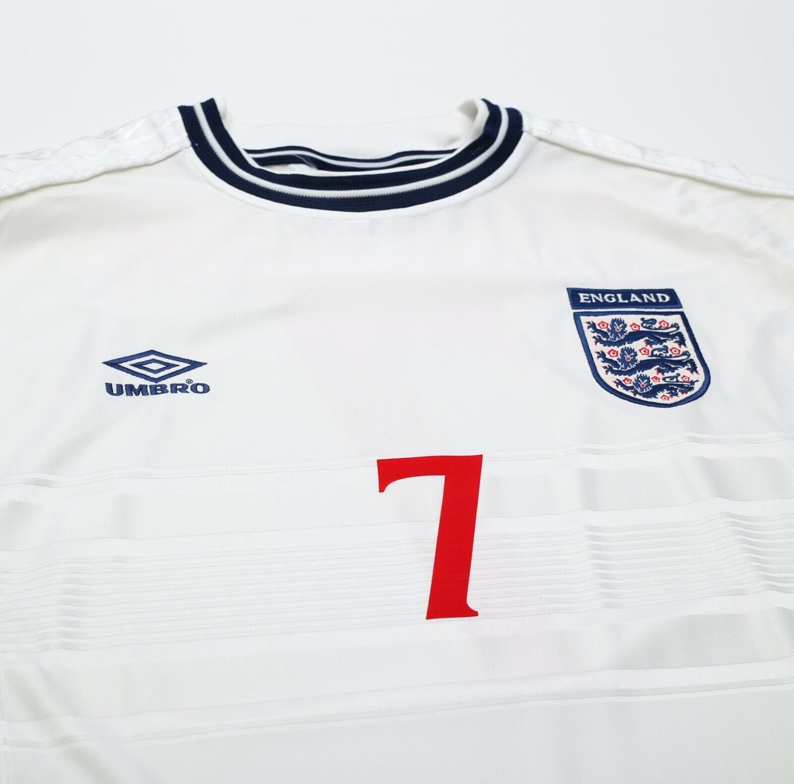 1999/01 BECKHAM #7 England Vintage Umbro Home Football Shirt (XL) Euro 2000
