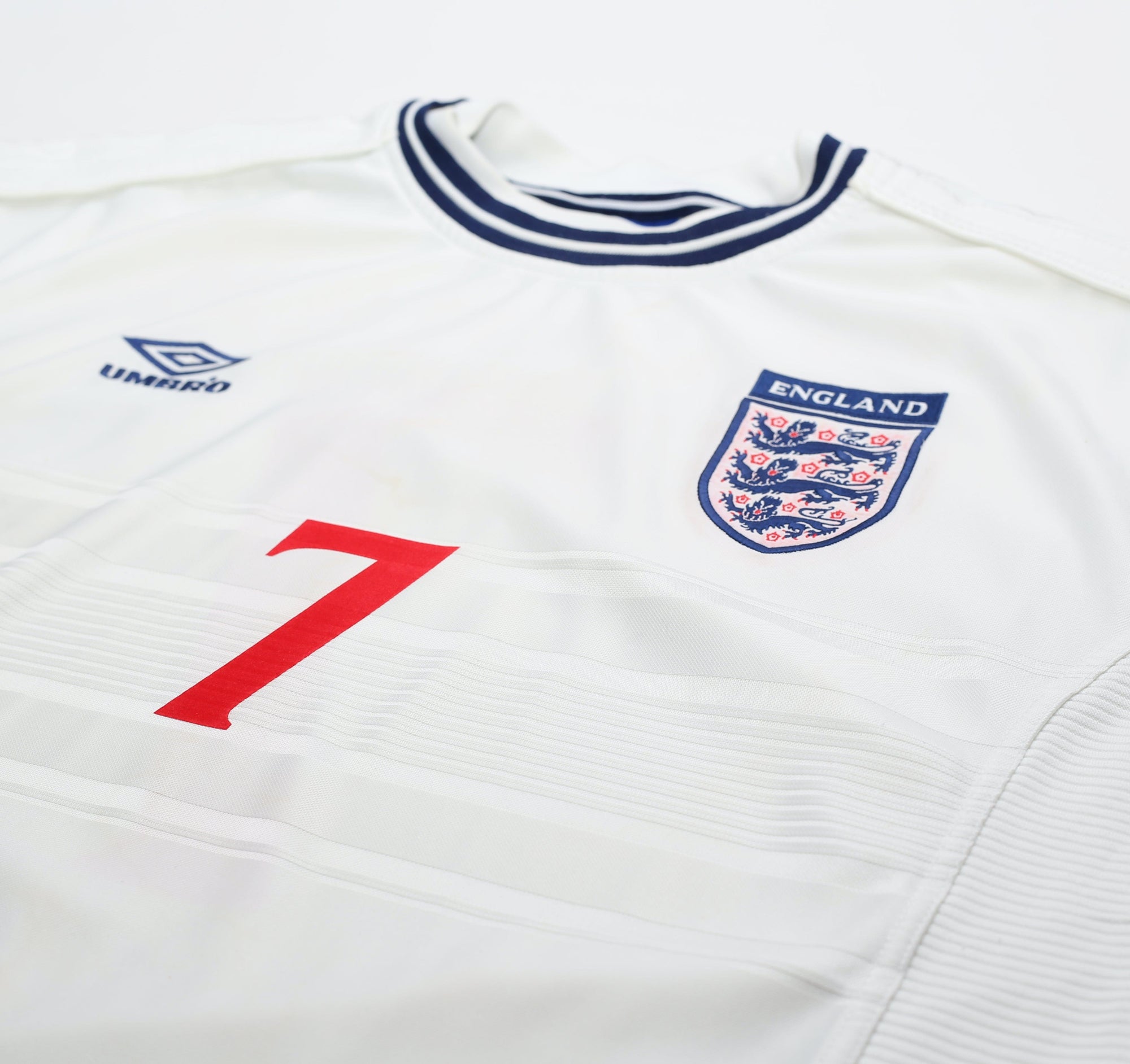 1999/01 BECKHAM #7 England Vintage Umbro Home Football Shirt (XL) Euro 2000