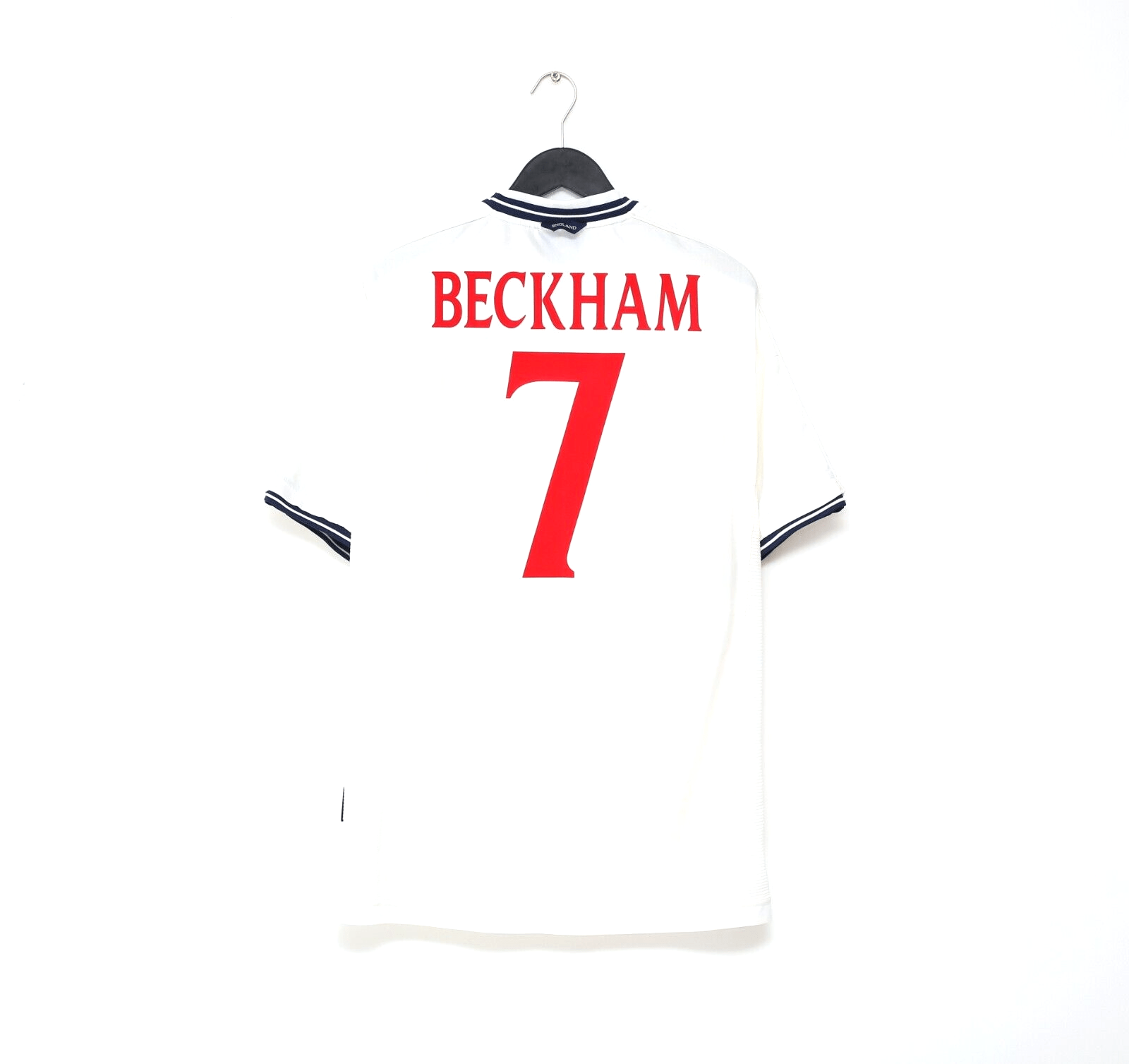 1999/01 BECKHAM #7 England Vintage Umbro Home Football Shirt (XL) Euro 2000