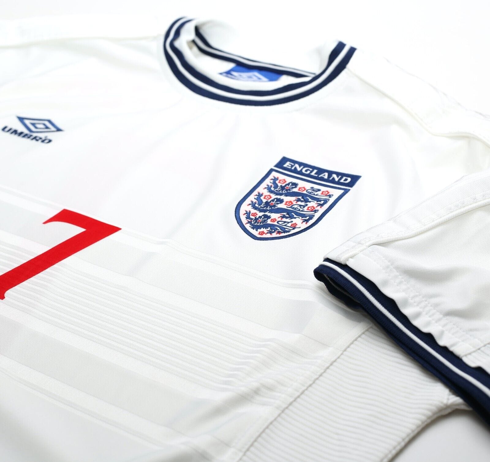 1999/01 BECKHAM #7 England Vintage Umbro Home Football Shirt (XL) Euro 2000