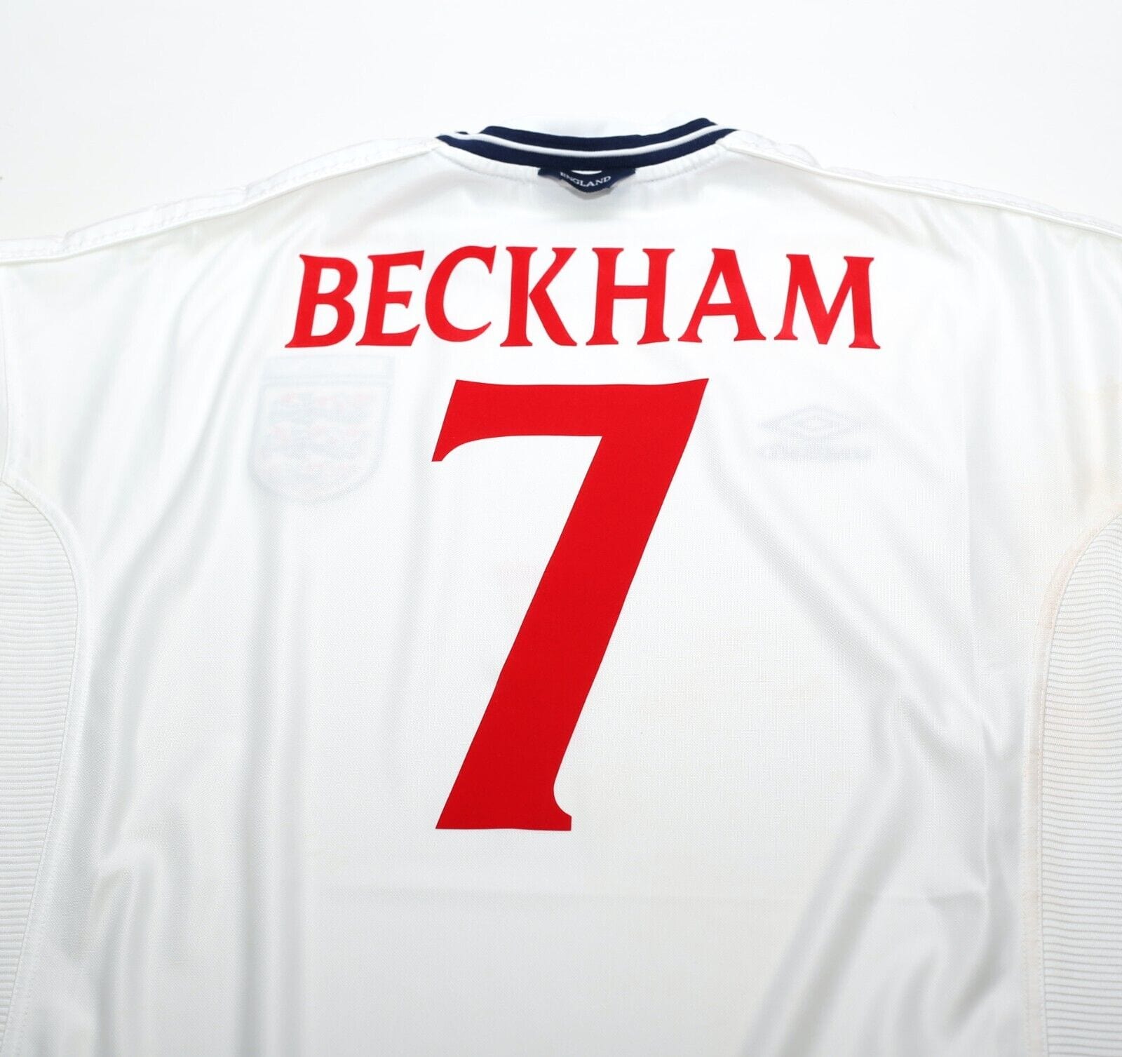 1999/01 BECKHAM #7 England Vintage Umbro Home Football Shirt (XL) Euro 2000