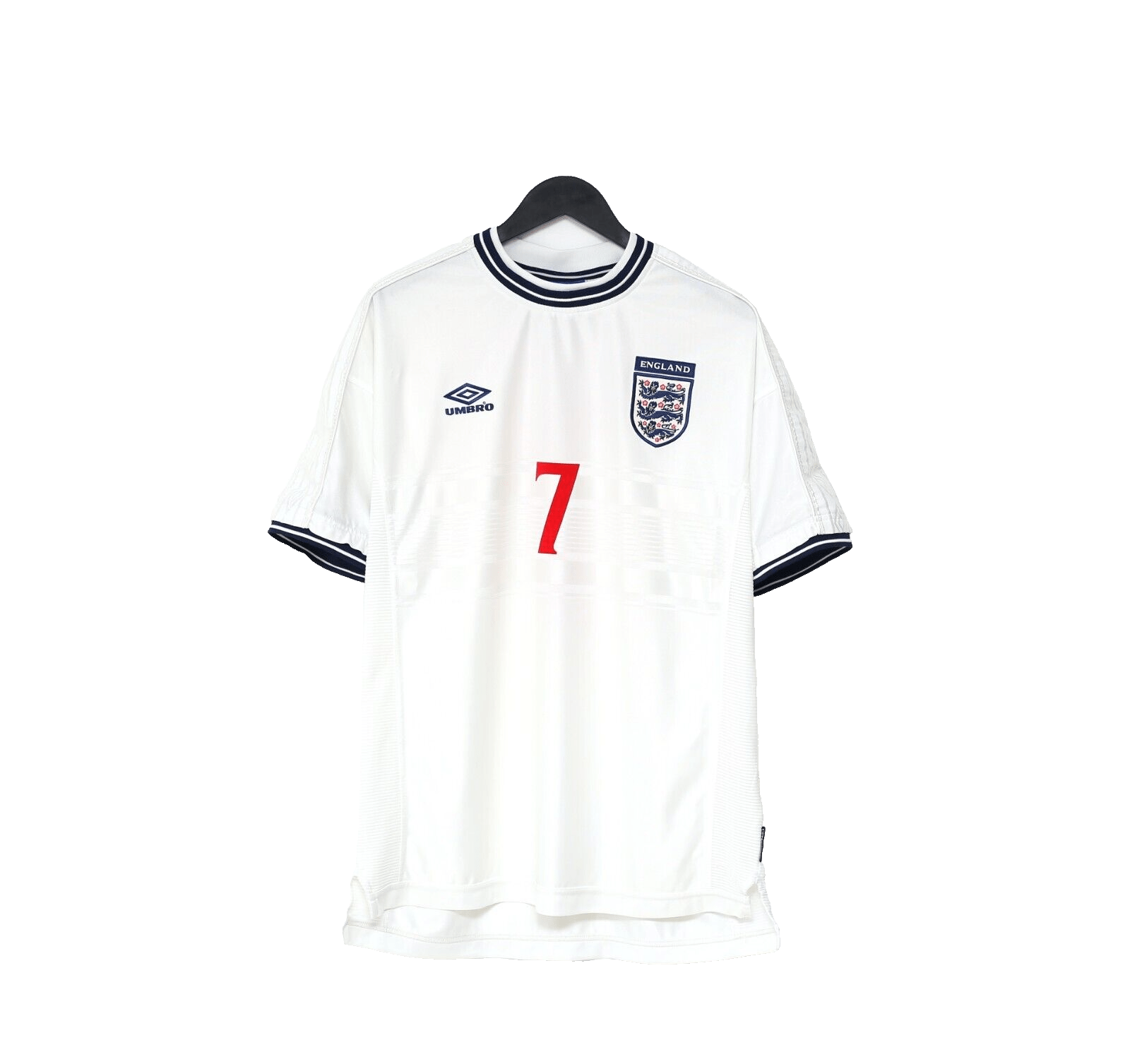 1999/01 BECKHAM #7 England Vintage Umbro Home Football Shirt (XL) Euro 2000