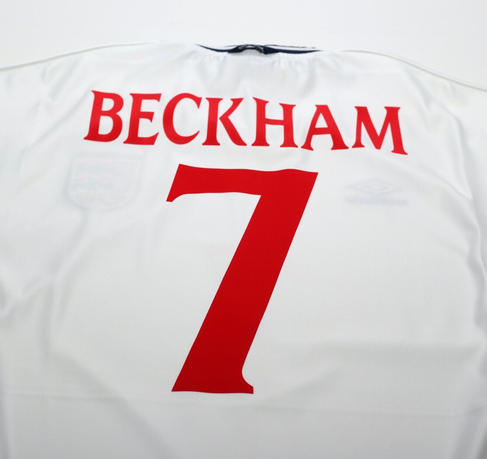 1999/01 BECKHAM #7 England Vintage Umbro Home Football Shirt (XL) Euro 2000