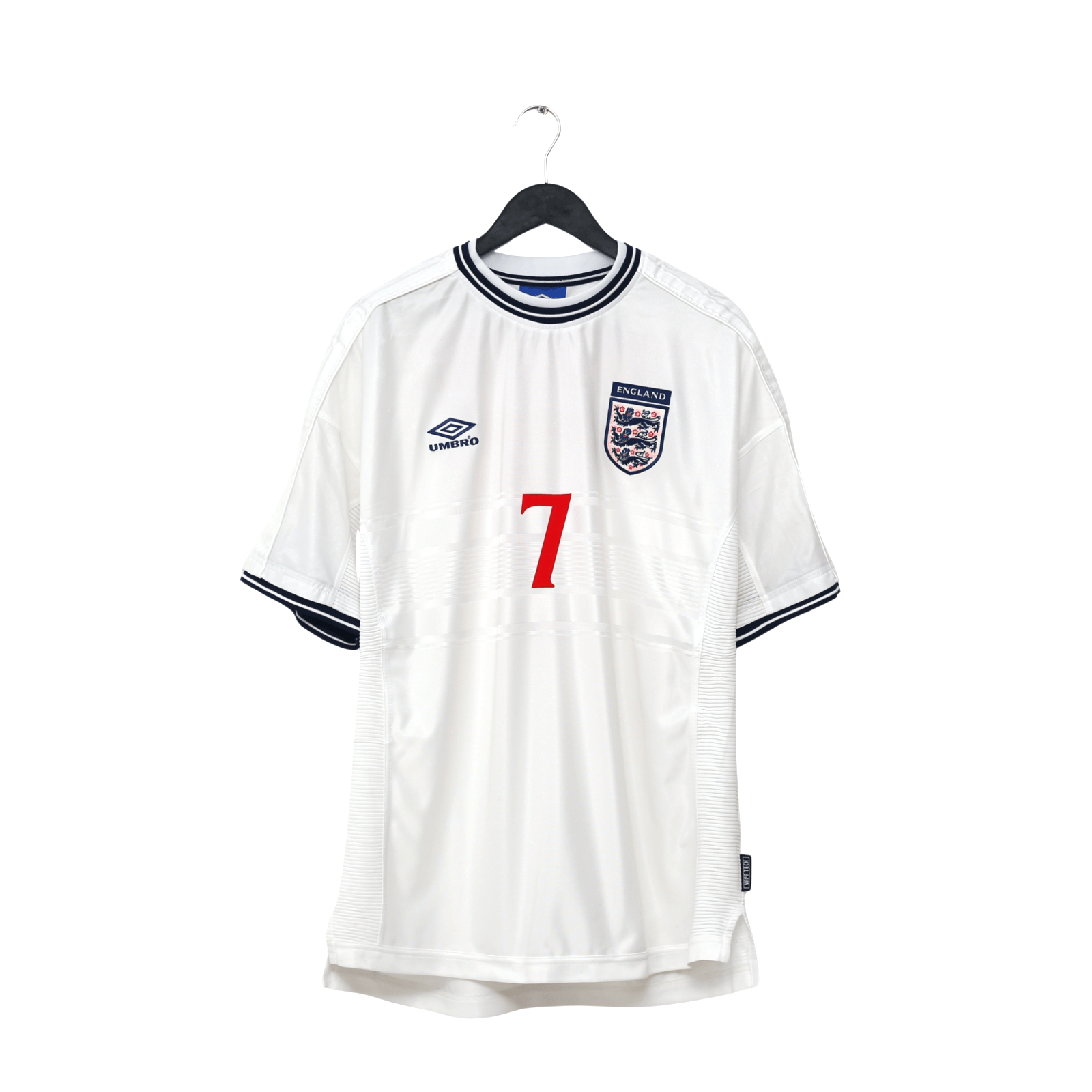 1999/01 Beckham #7 England Vintage Umbro Home Football Shirt (XL/XXL) Euro 2000