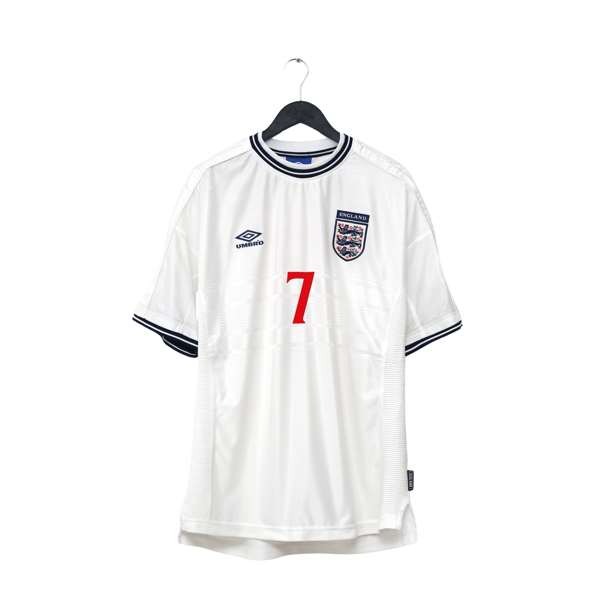 1999/01 Beckham #7 England Vintage Umbro Home Football Shirt (XL/XXL) Euro 2000
