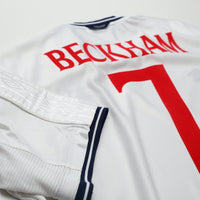 1999/01 Beckham #7 England Vintage Umbro Home Football Shirt (XL/XXL) Euro 2000
