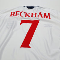 1999/01 Beckham #7 England Vintage Umbro Home Football Shirt (XL/XXL) Euro 2000
