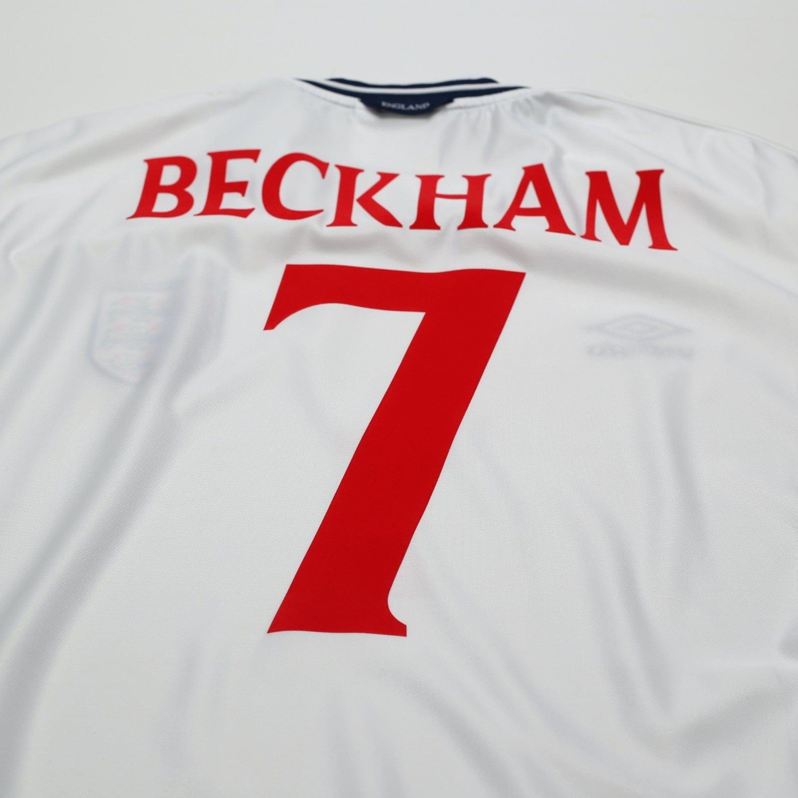 1999/01 Beckham #7 England Vintage Umbro Home Football Shirt (XL/XXL) Euro 2000