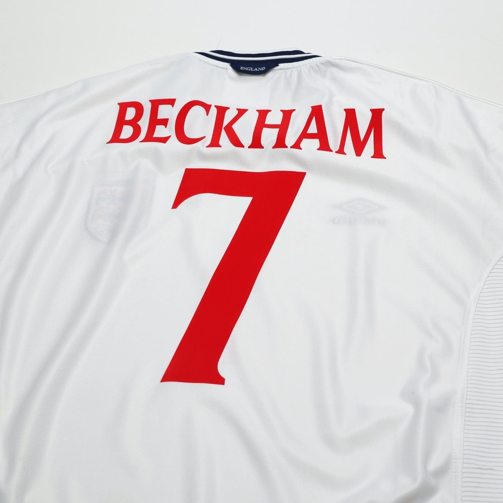 1999/01 Beckham #7 England Vintage Umbro Home Football Shirt (XL/XXL) Euro 2000