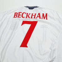 1999/01 Beckham #7 England Vintage Umbro Home Football Shirt (XL/XXL) Euro 2000