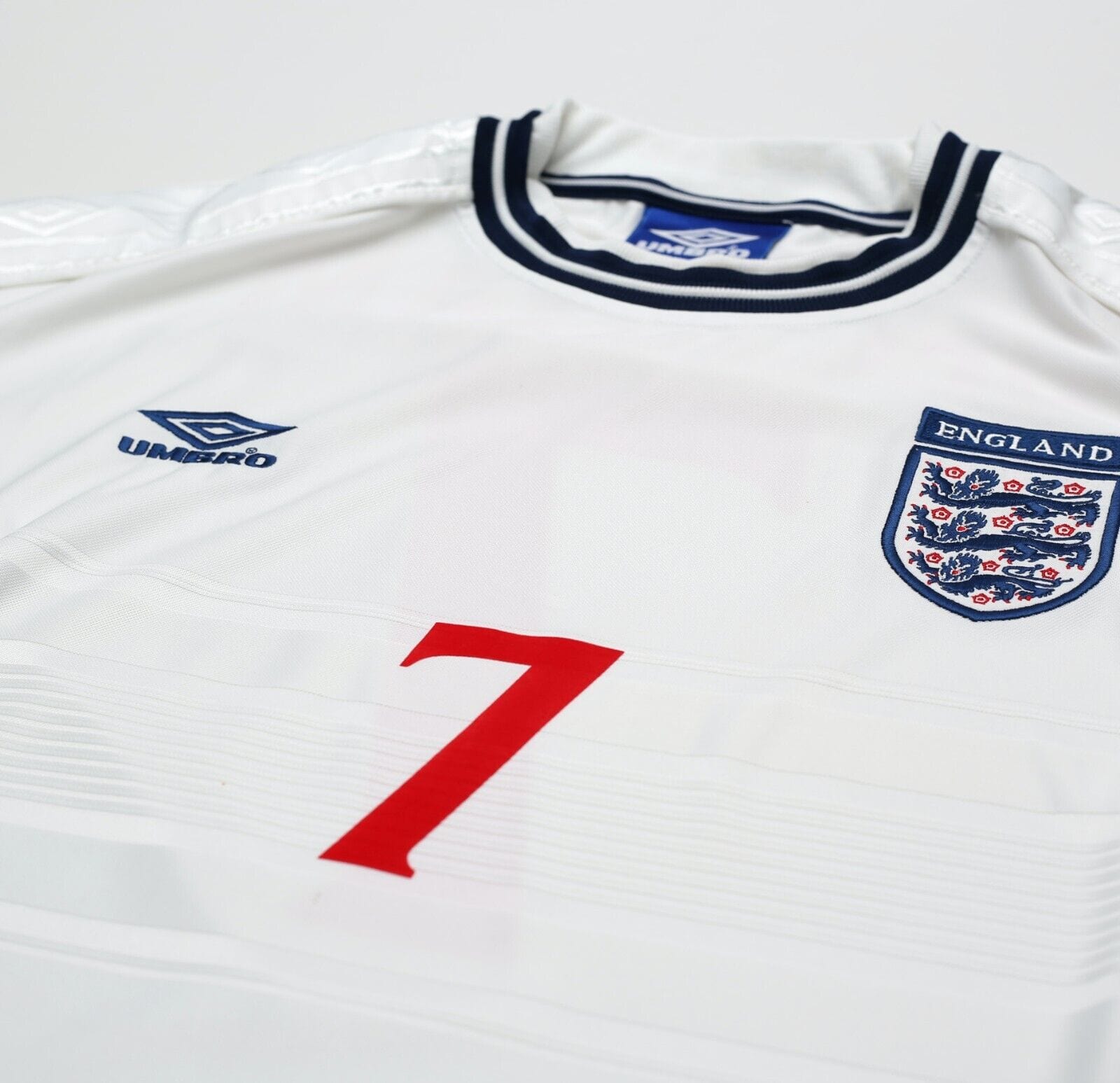 1999/01 BECKHAM #7 England Vintage Umbro Home Football Shirt (XXL) Euro 2000