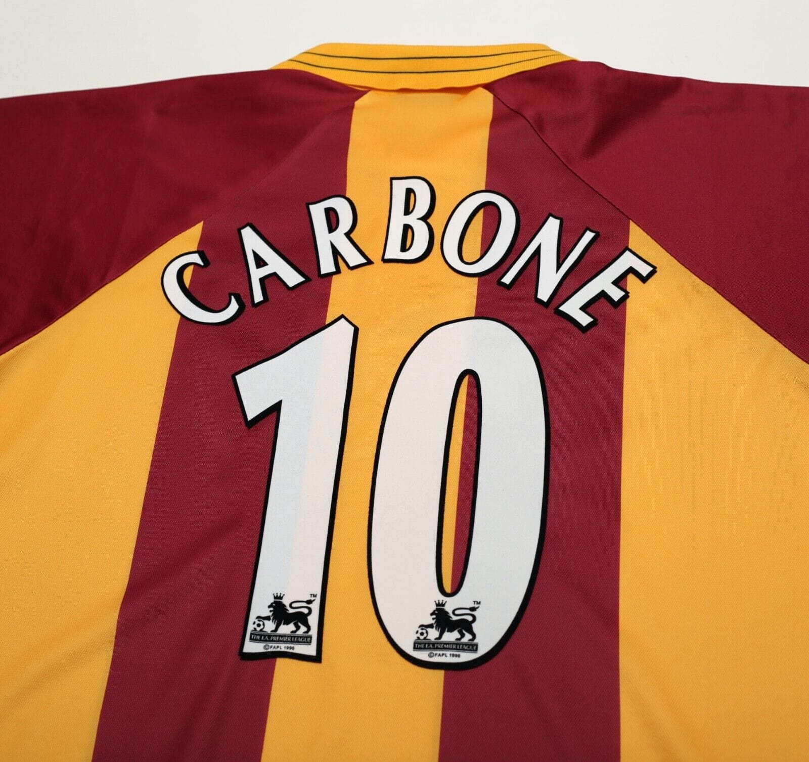 1999/01 CARBONE #10 Bradford City Vintage Asics Home Football Shirt (XL)