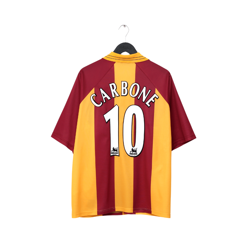 1999/01 CARBONE #10 Bradford City Vintage Asics Home Football Shirt (XL)