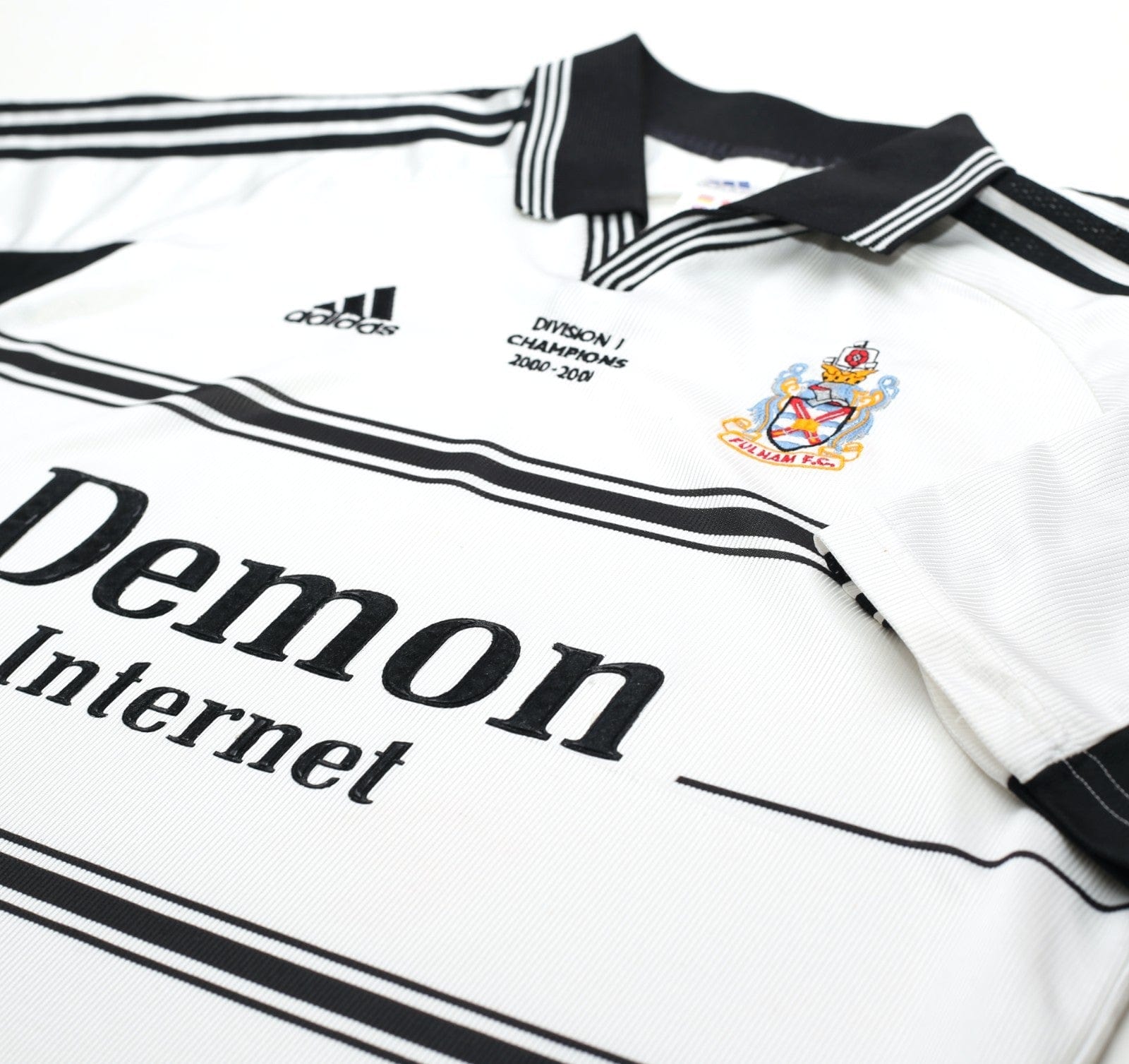 1999/01 FULHAM Vintage adidas 'Division 1 Champions' Home Football Shirt (L)