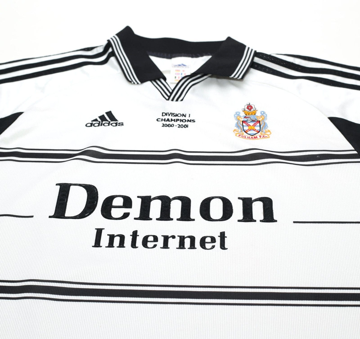 1999/01 FULHAM Vintage adidas 'Division 1 Champions' Home Football Shirt (L)